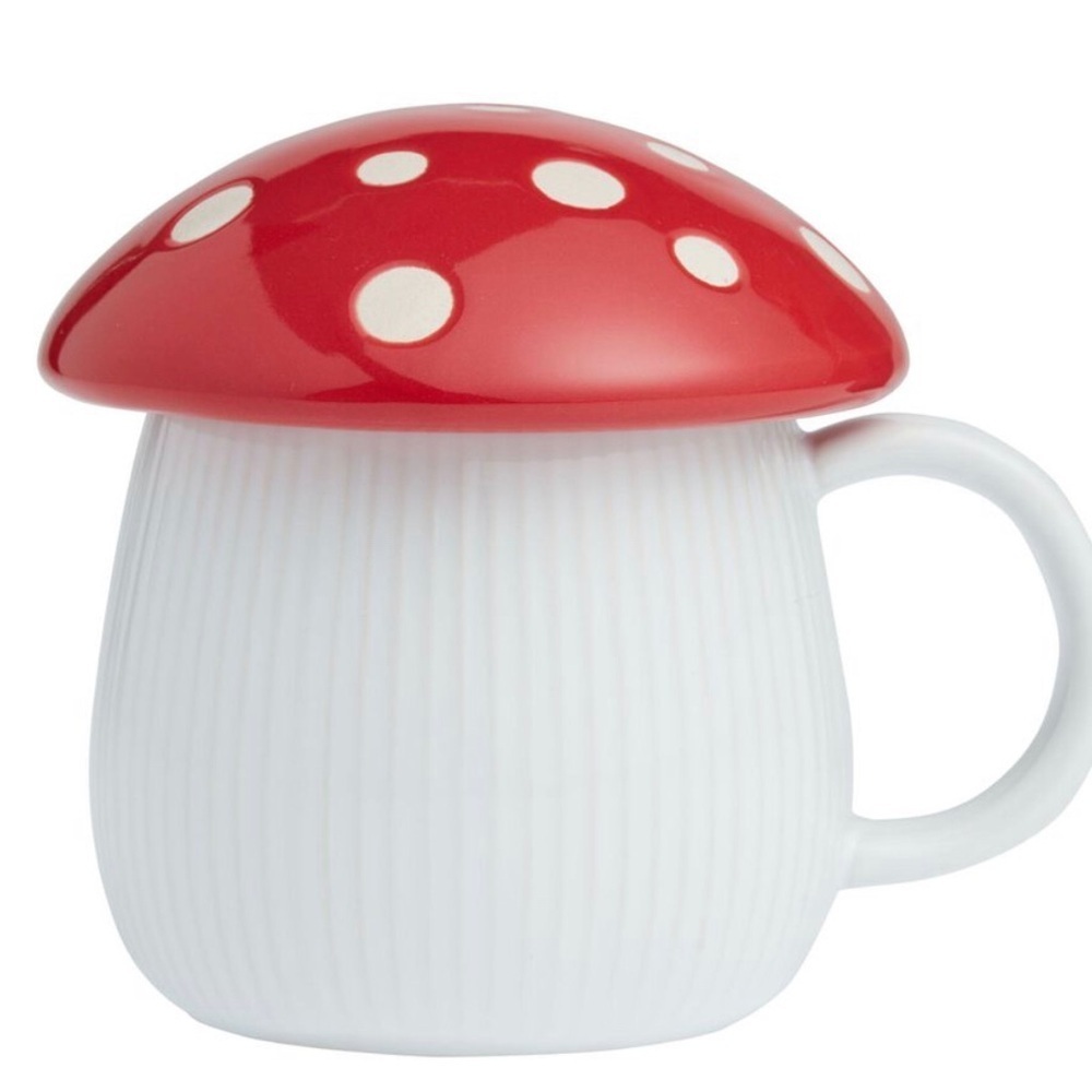 World Market Mushroom Lidded Ceramic 10oz Mug